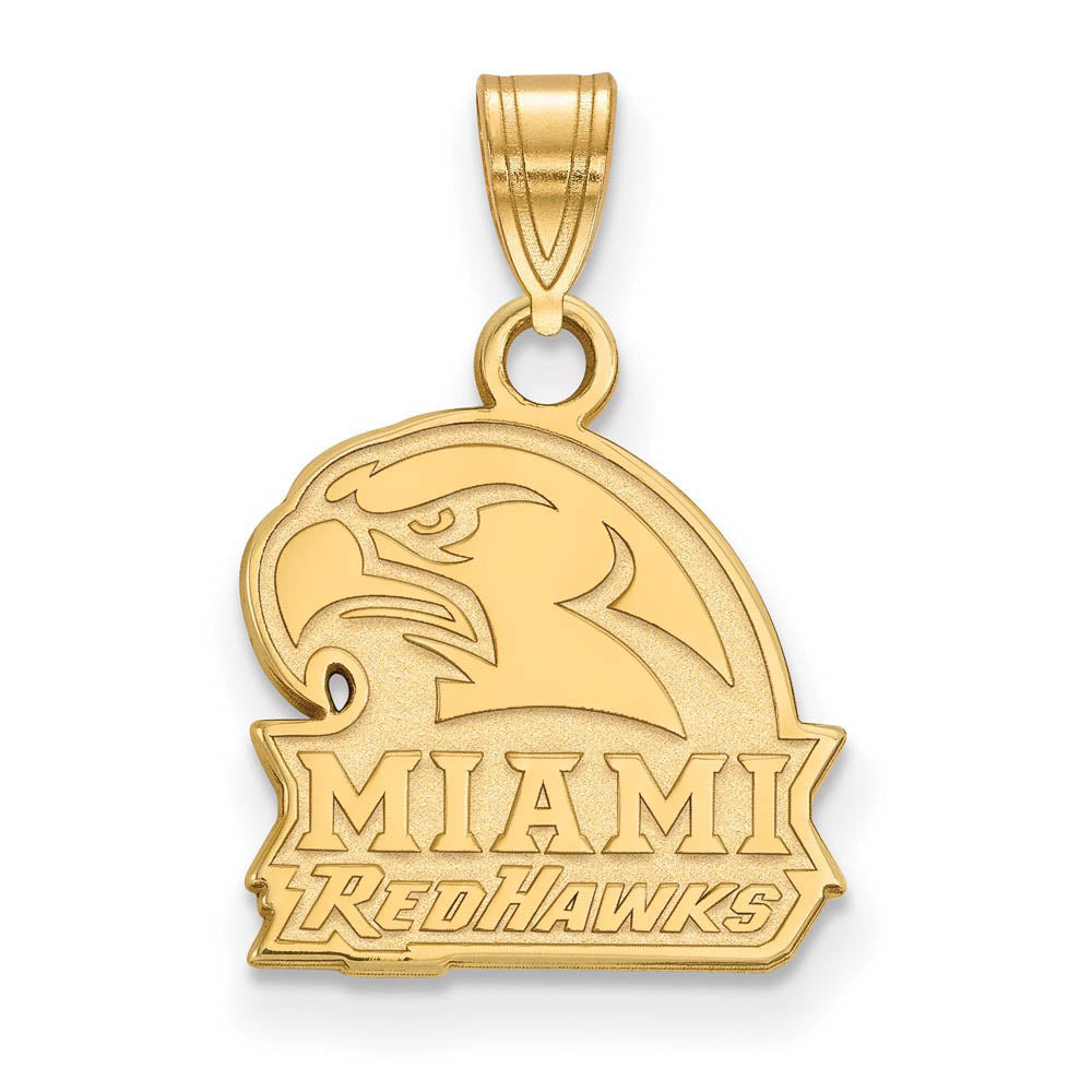 14k Yellow Gold Miami U Small Logo Pendant, Item P14715 by The Black Bow Jewelry Co.