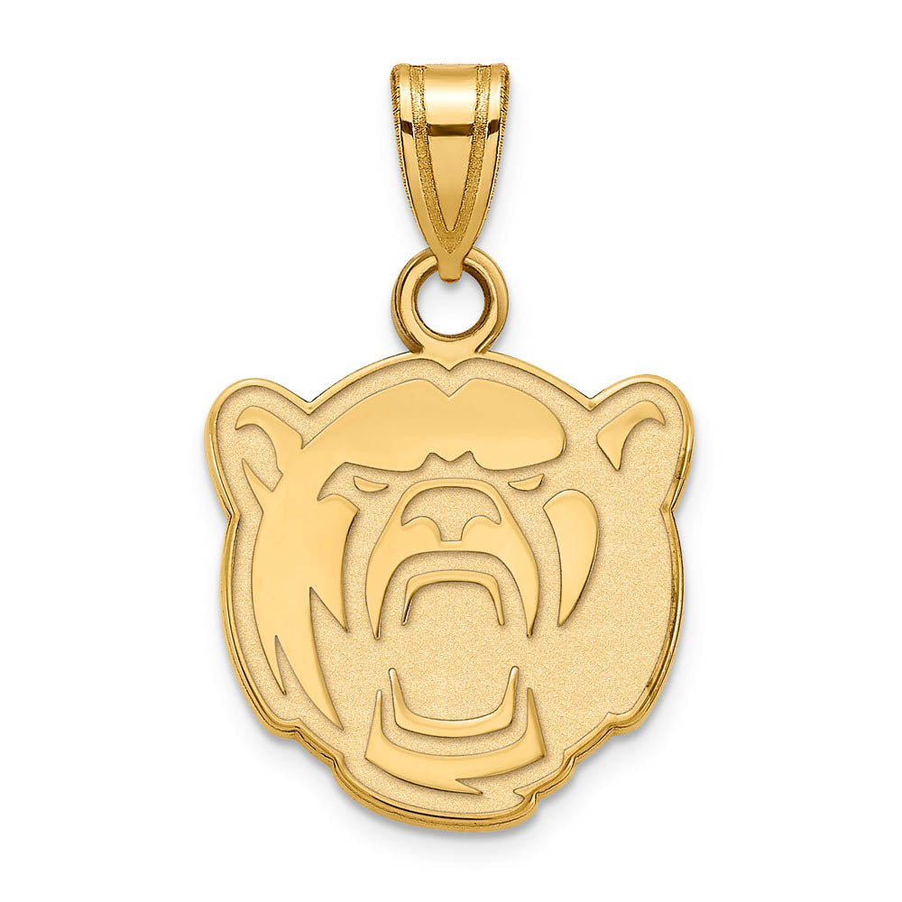 14k Yellow Gold Baylor U Small Bears Pendant, Item P14731 by The Black Bow Jewelry Co.