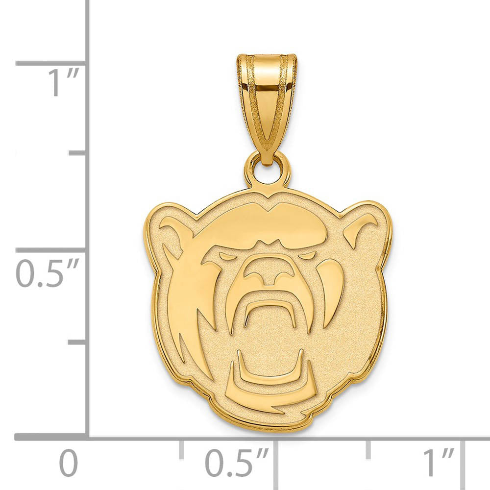 Alternate view of the 14k Yellow Gold Baylor U Medium Bears Pendant by The Black Bow Jewelry Co.
