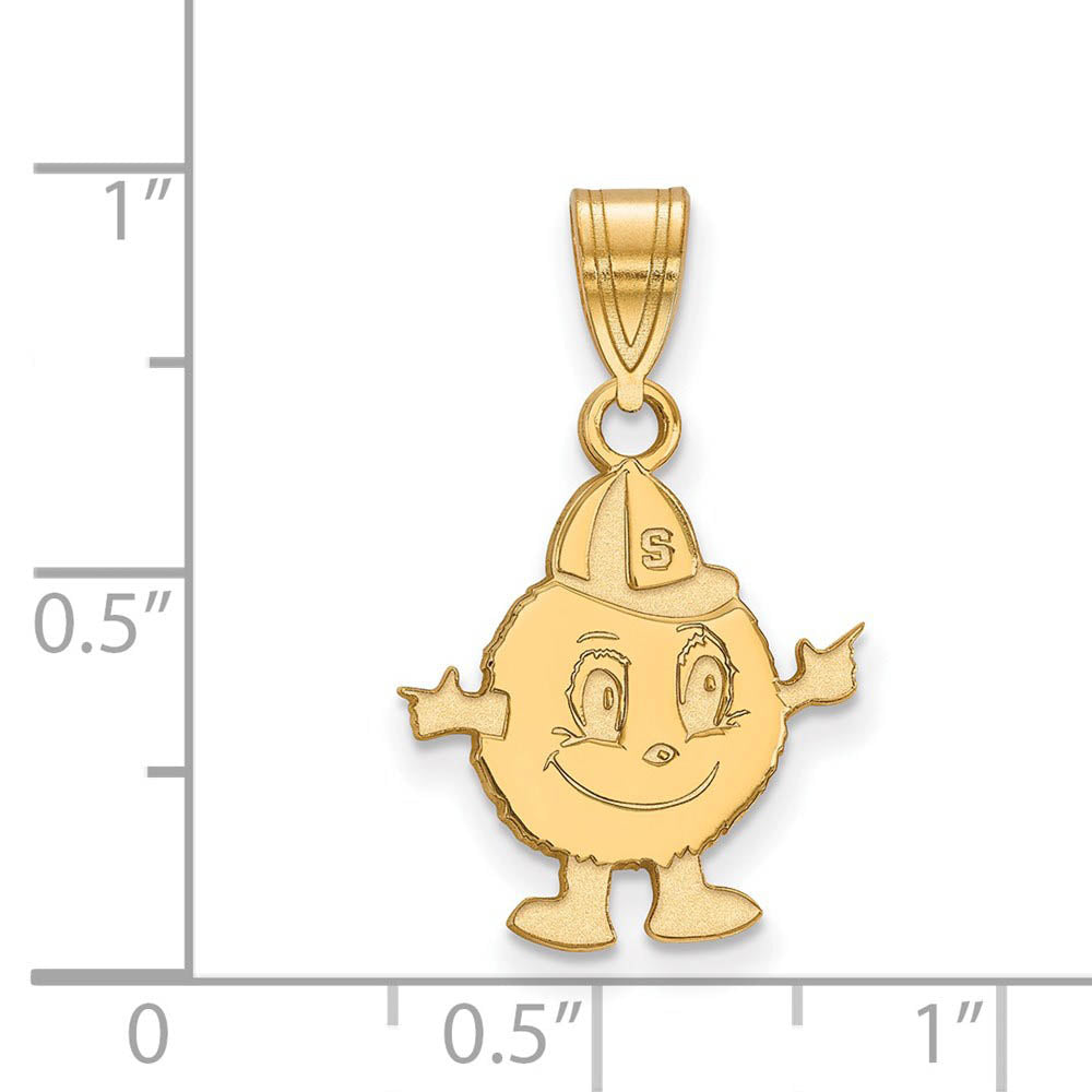 Alternate view of the 14k Yellow Gold Syracuse U. Medium Pendant by The Black Bow Jewelry Co.