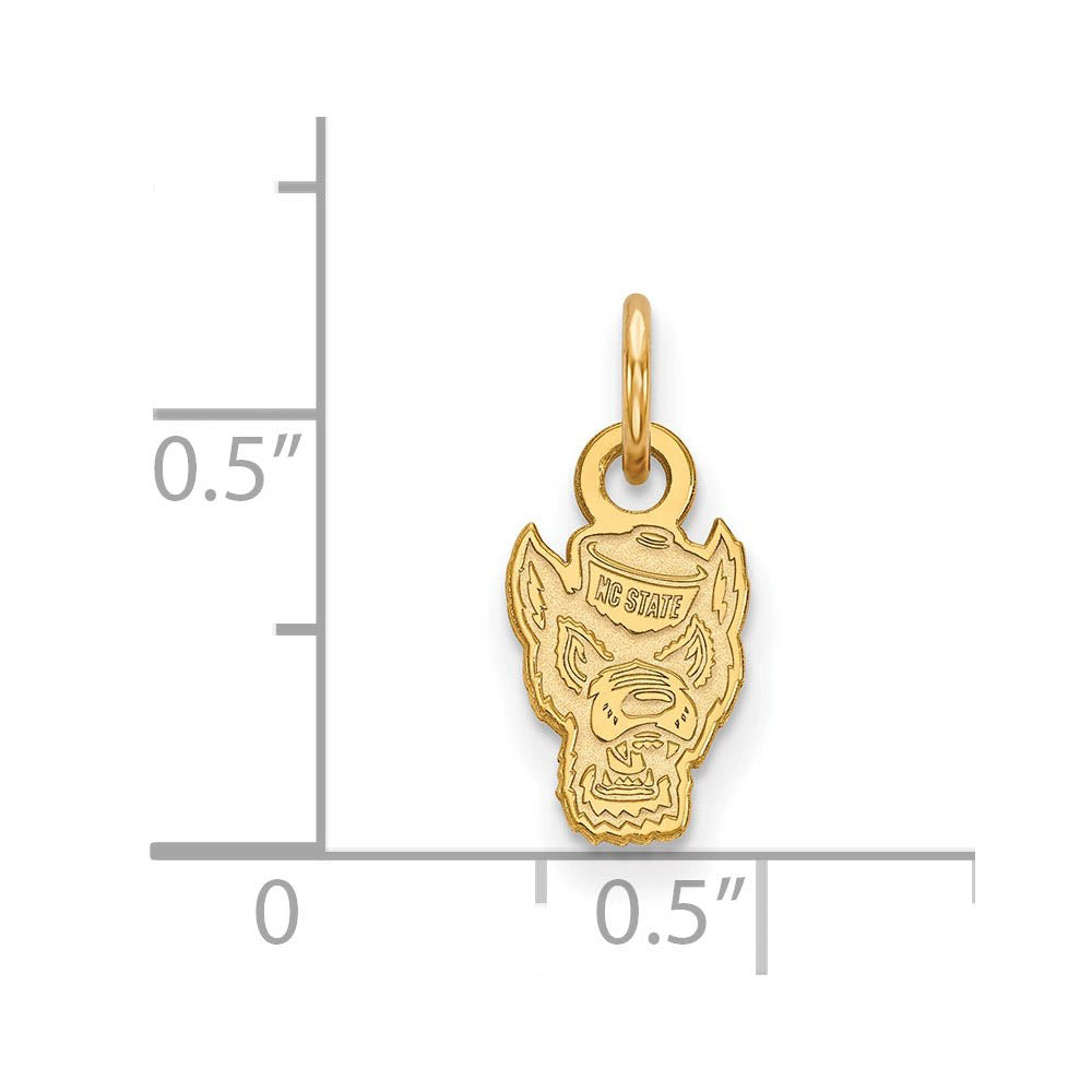 Alternate view of the 14k Yellow Gold North Carolina State XS (Tiny) Logo Charm or Pendant by The Black Bow Jewelry Co.