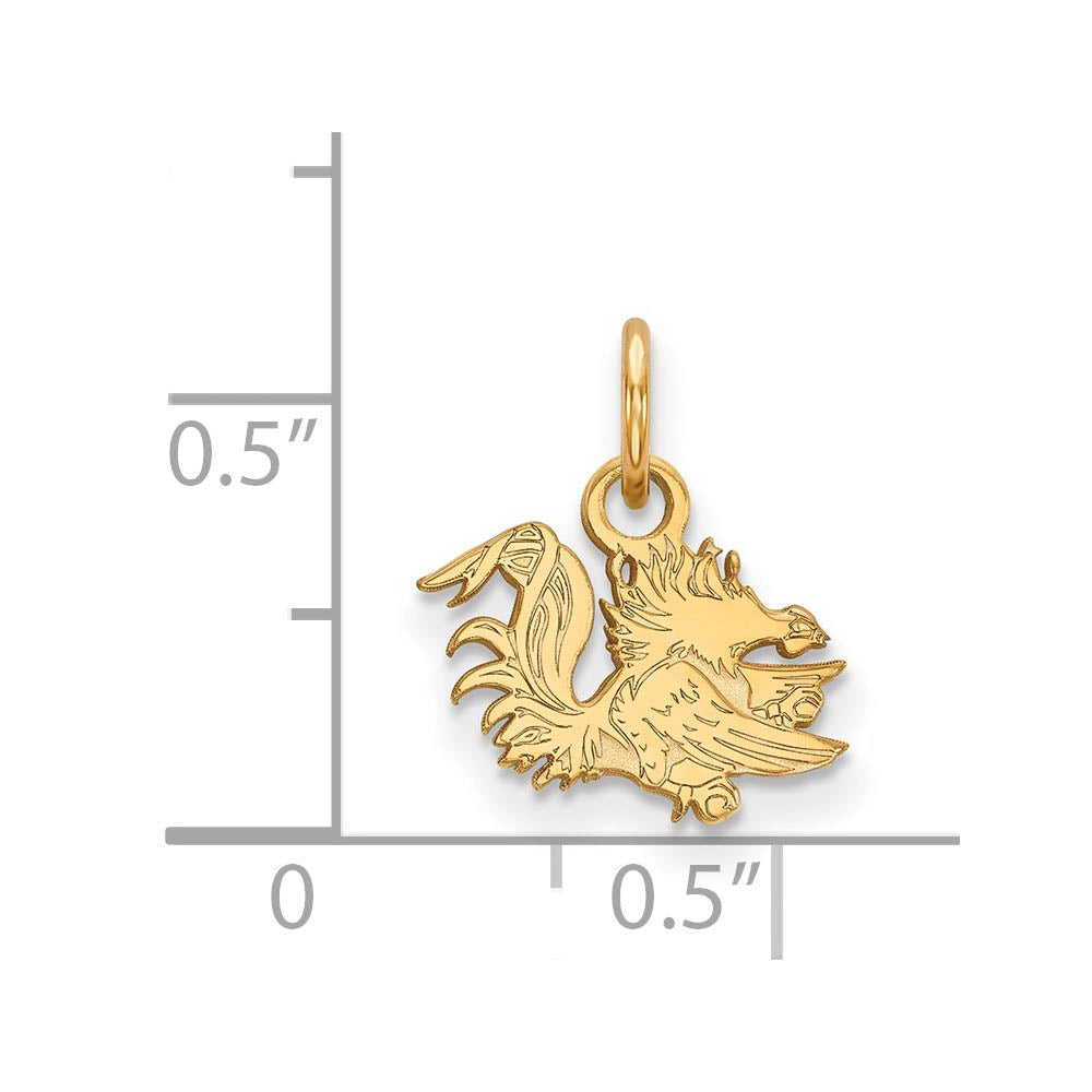 Alternate view of the 14k Yellow Gold South Carolina XS (Tiny) Charm or Pendant by The Black Bow Jewelry Co.