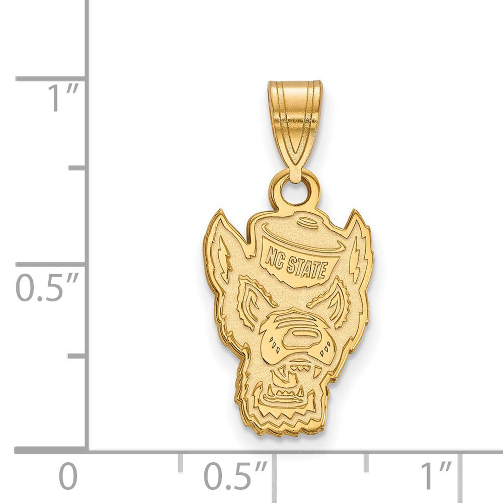 Alternate view of the 14k Yellow Gold North Carolina State Medium Logo Pendant by The Black Bow Jewelry Co.