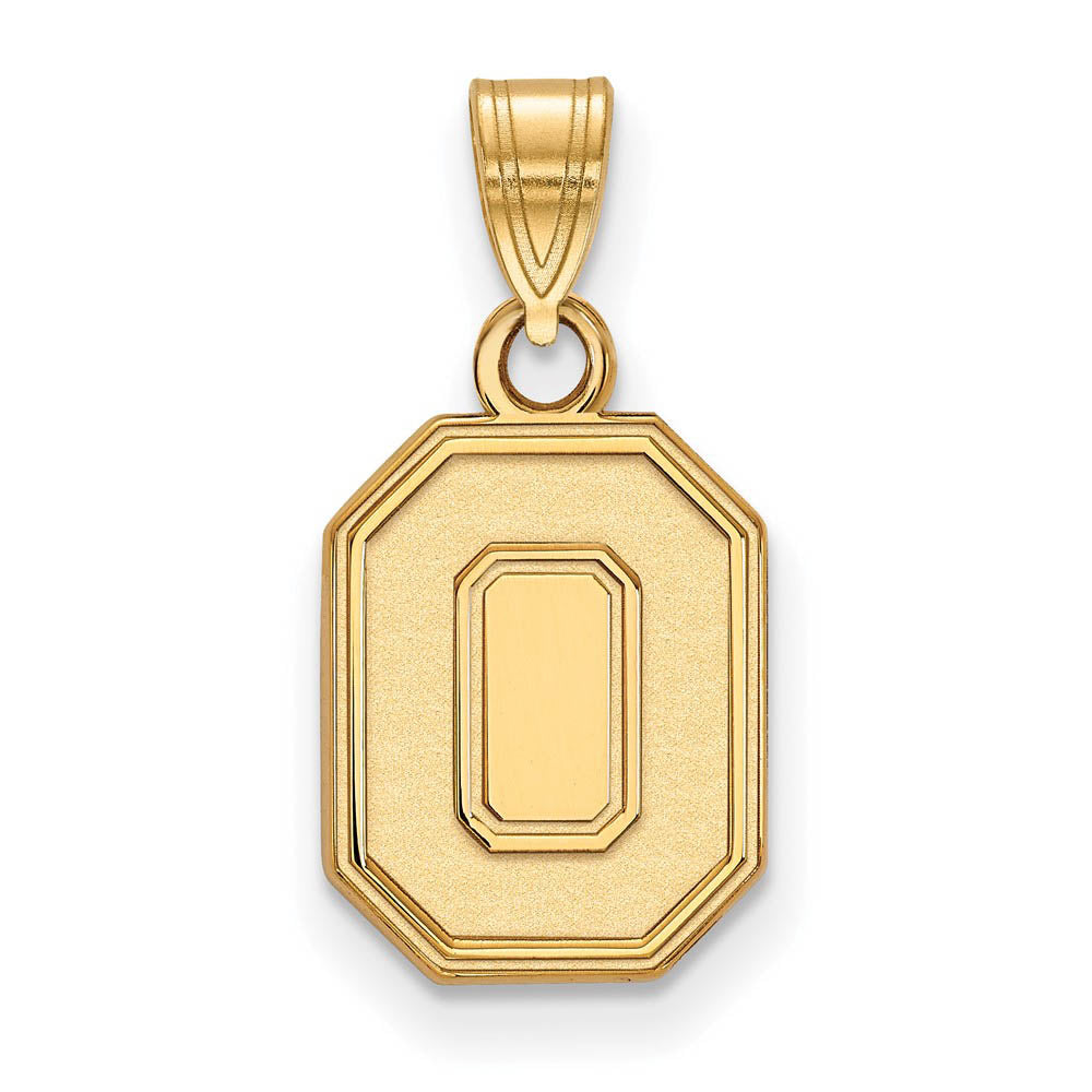 14k Yellow Gold Ohio State Small 'O' Pendant, Item P14837 by The Black Bow Jewelry Co.