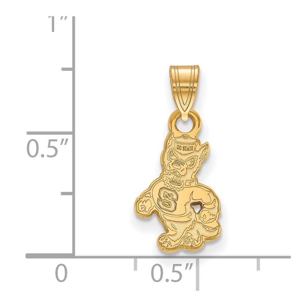 Alternate view of the 14k Yellow Gold North Carolina State Small Mascot Pendant by The Black Bow Jewelry Co.