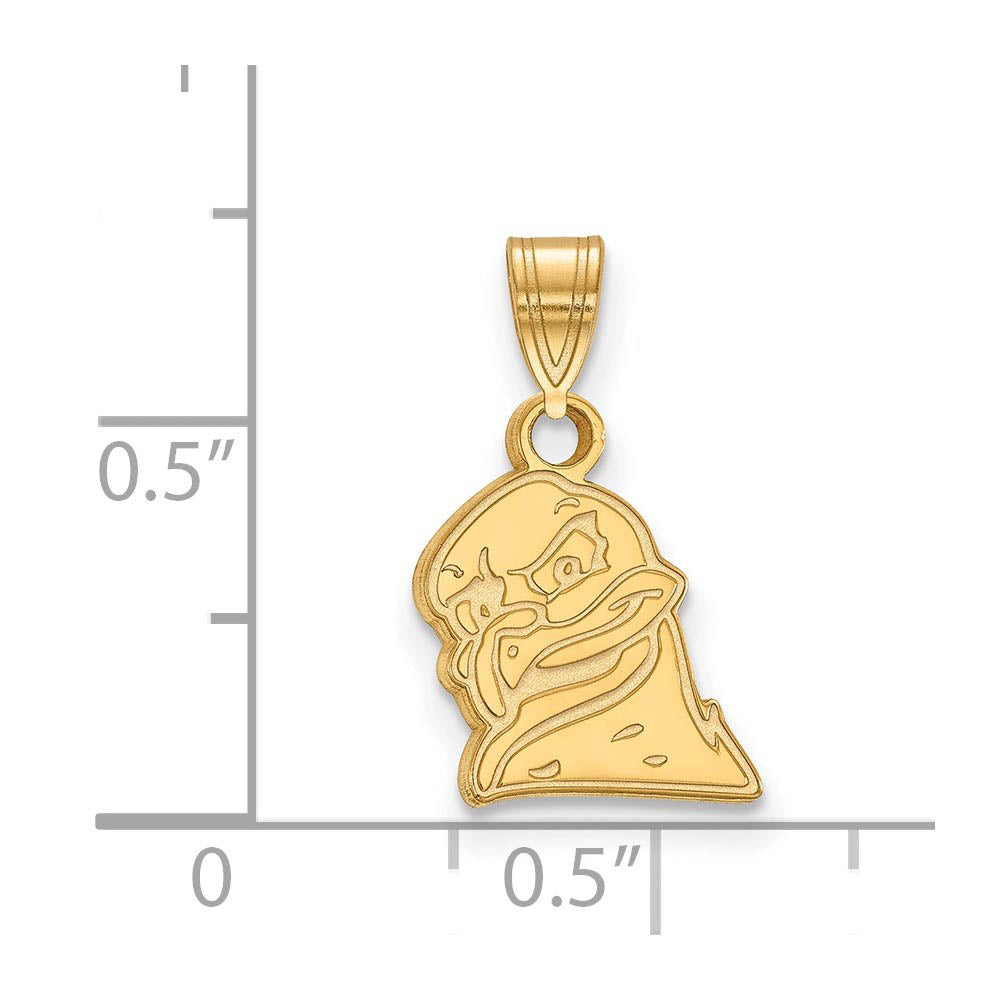 Alternate view of the 14k Yellow Gold Virginia Tech Small Mascot Pendant by The Black Bow Jewelry Co.