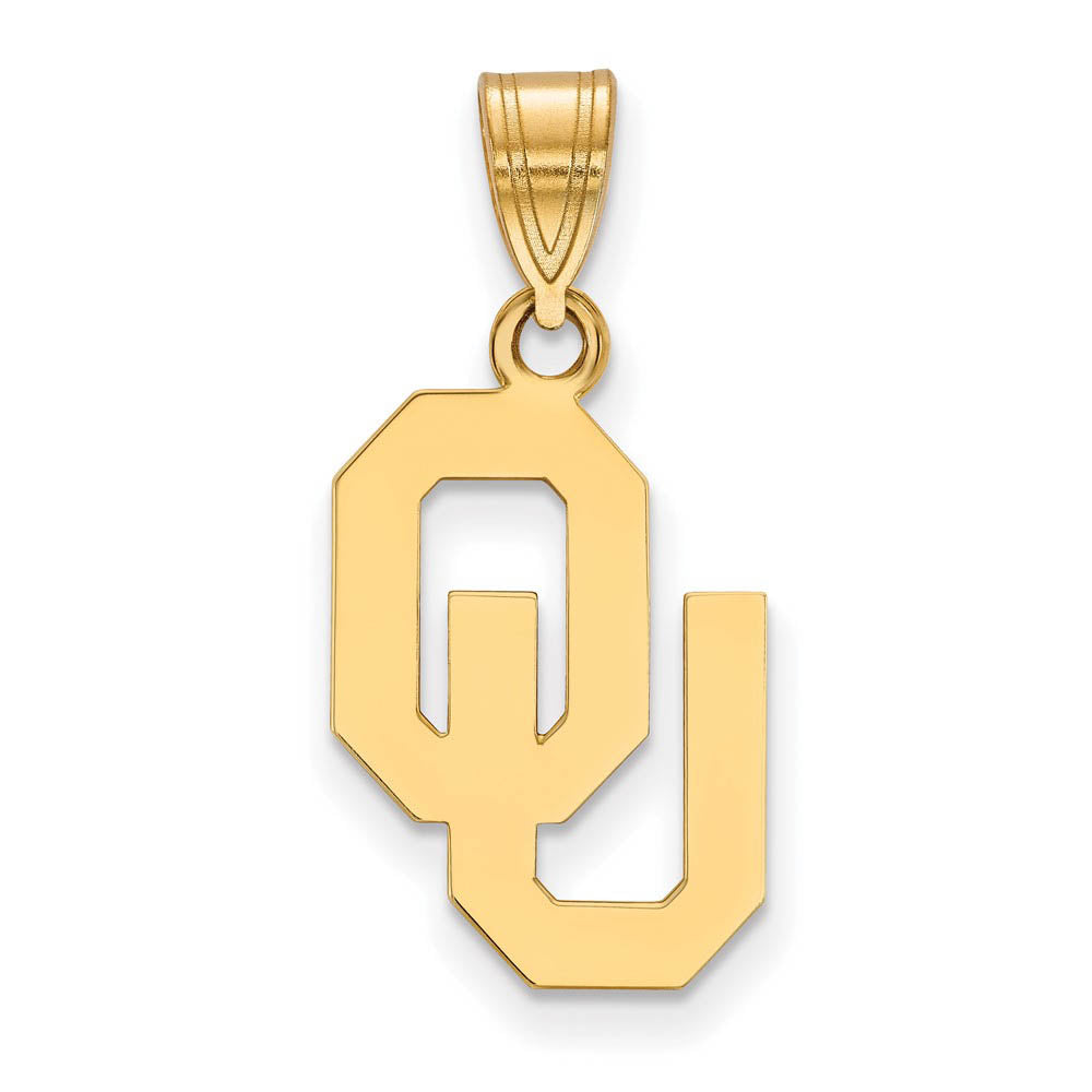 14k Gold Plated Silver U. of Oklahoma Medium Pendant, Item P14907 by The Black Bow Jewelry Co.