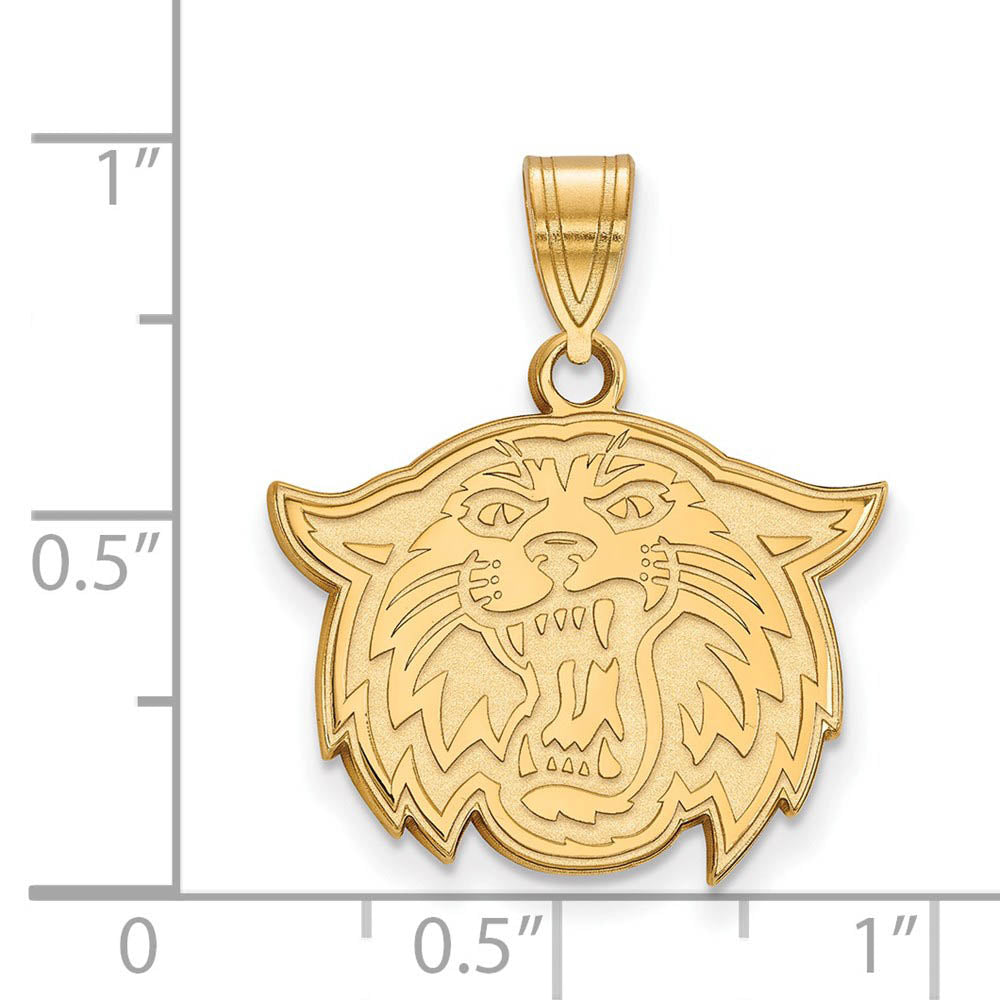 Alternate view of the 14k Gold Plated Silver Villanova U. Medium Mascot Pendant by The Black Bow Jewelry Co.
