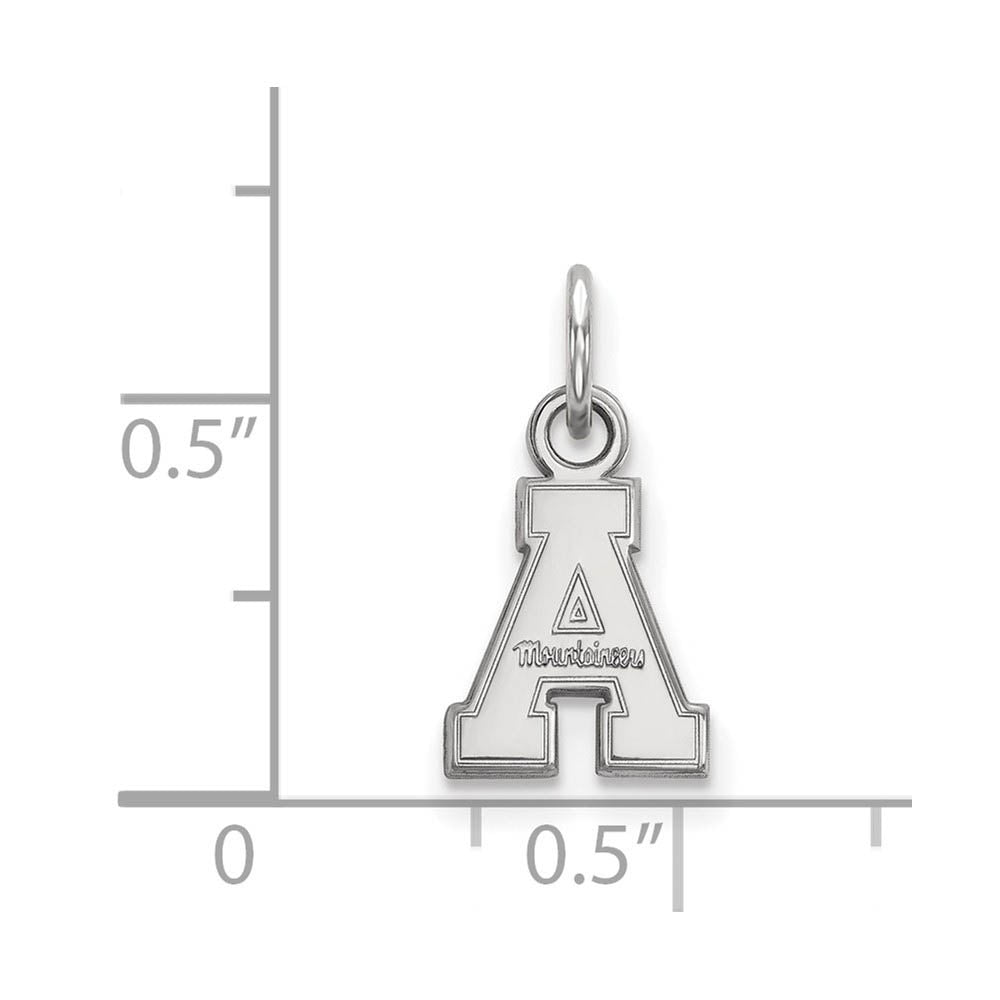 Alternate view of the Sterling Silver Appalachian State XS (Tiny) Charm or Pendant by The Black Bow Jewelry Co.