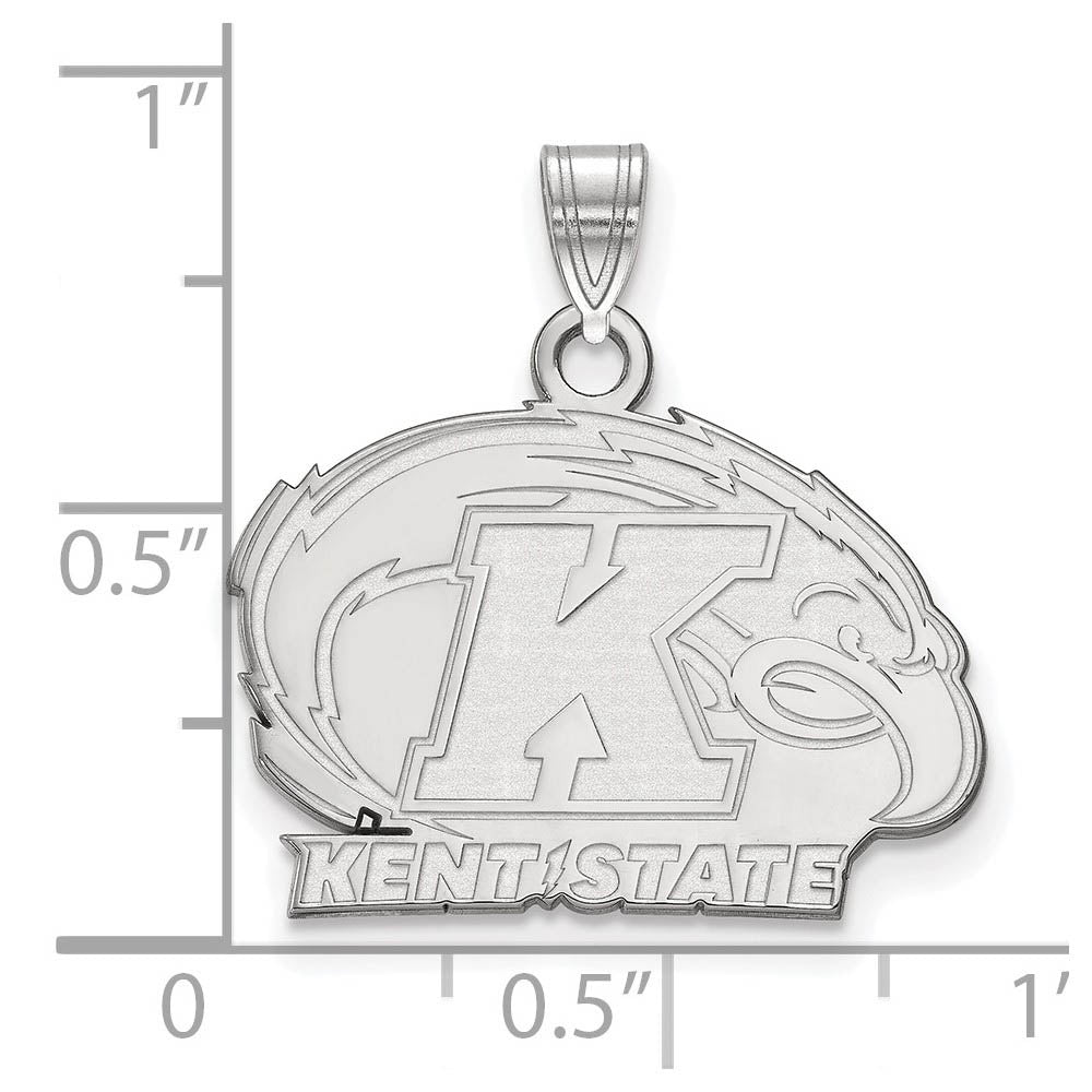 Alternate view of the Sterling Silver Kent State Small Logo Pendant by The Black Bow Jewelry Co.