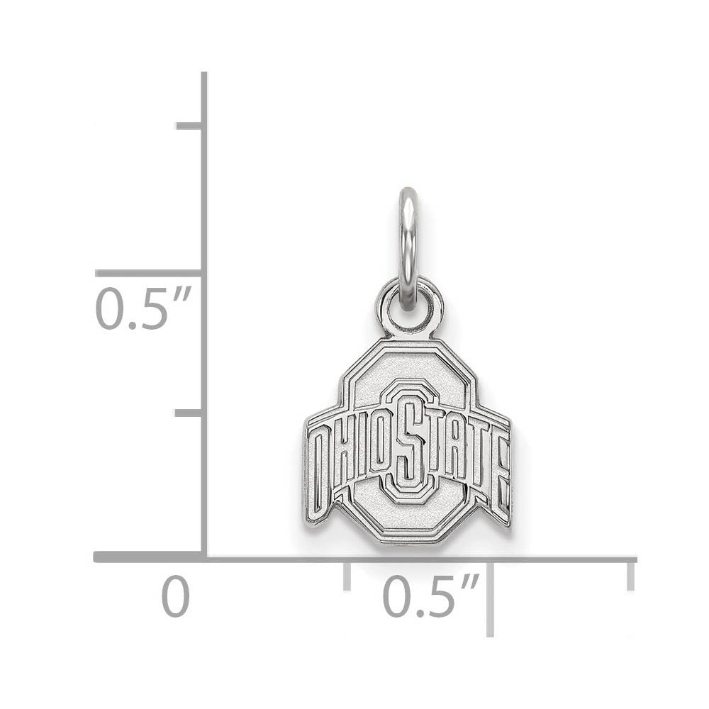 Alternate view of the Sterling Silver Ohio State XS (Tiny) Logo Charm or Pendant by The Black Bow Jewelry Co.