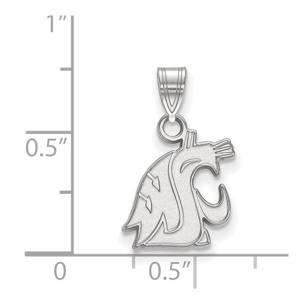 Alternate view of the Sterling Silver Washington State Small Mascot Pendant by The Black Bow Jewelry Co.