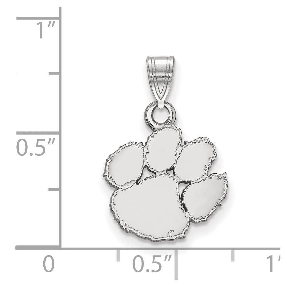 Alternate view of the Sterling Silver Clemson U Small Pendant by The Black Bow Jewelry Co.