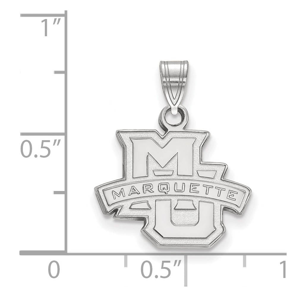 Alternate view of the Sterling Silver Marquette U Small Logo Pendant by The Black Bow Jewelry Co.