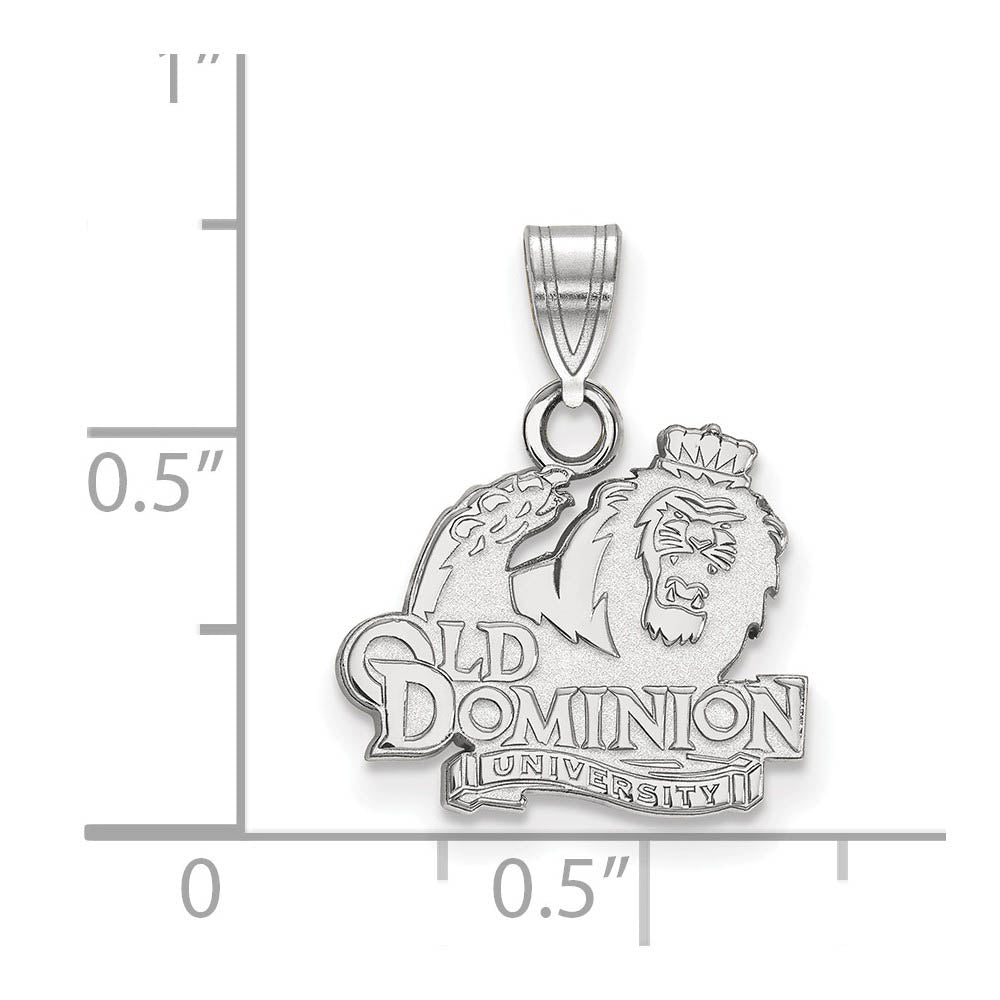 Alternate view of the Sterling Silver Old Dominion U. Small Logo Pendant by The Black Bow Jewelry Co.