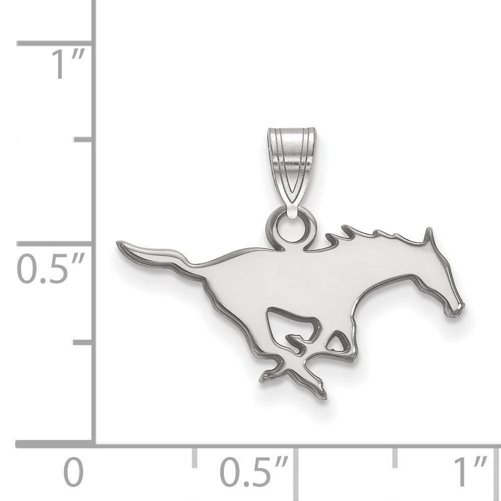 Alternate view of the Sterling Silver Southern Methodist U. Small Pendant by The Black Bow Jewelry Co.