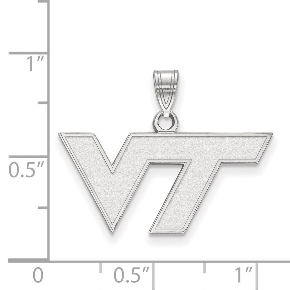 Alternate view of the Sterling Silver Virginia Tech Small Logo Pendant by The Black Bow Jewelry Co.
