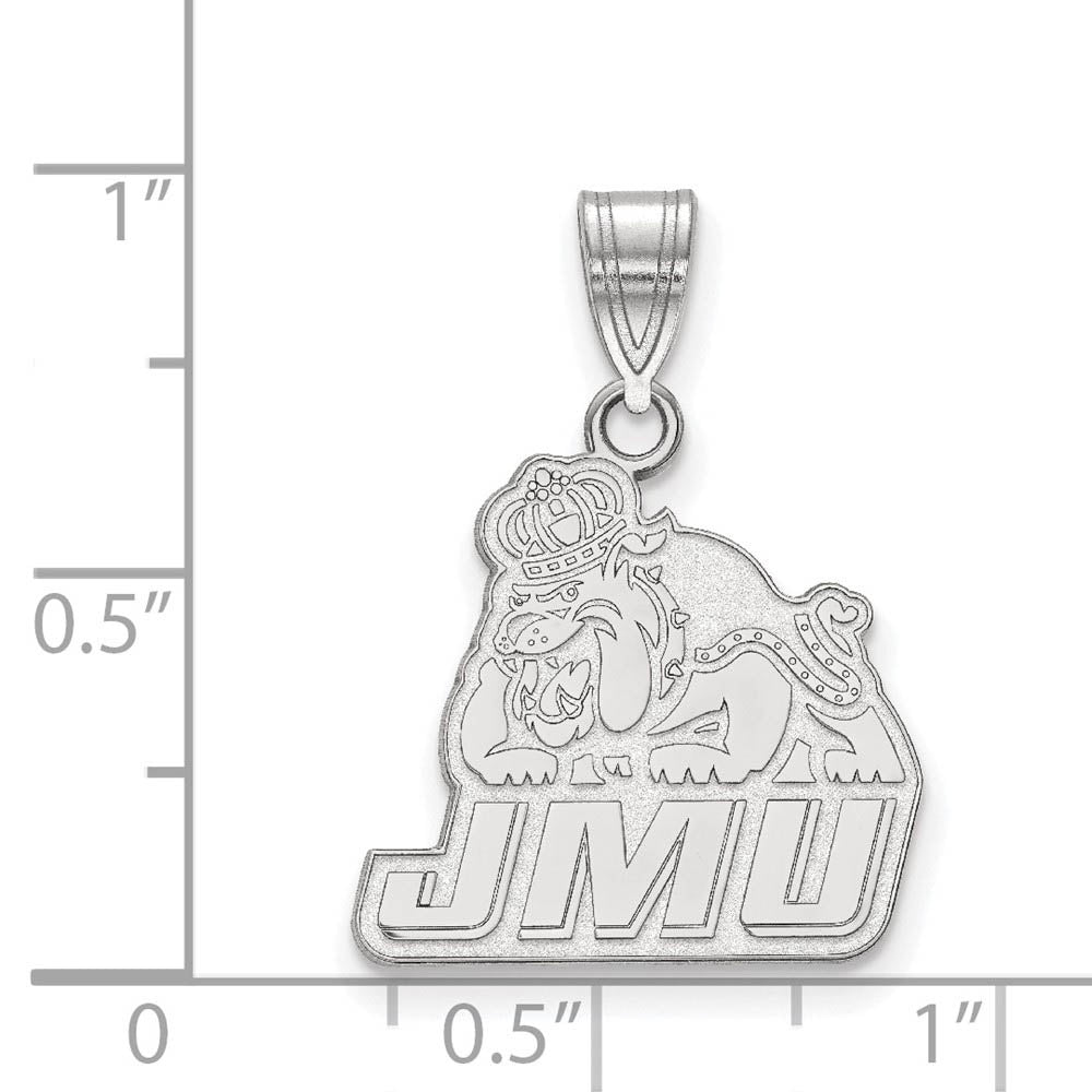 Alternate view of the Sterling Silver James Madison U Medium Pendant by The Black Bow Jewelry Co.
