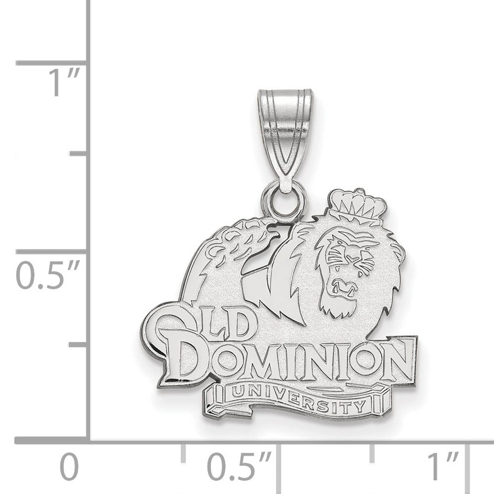 Alternate view of the Sterling Silver Old Dominion U. Medium Logo Pendant by The Black Bow Jewelry Co.