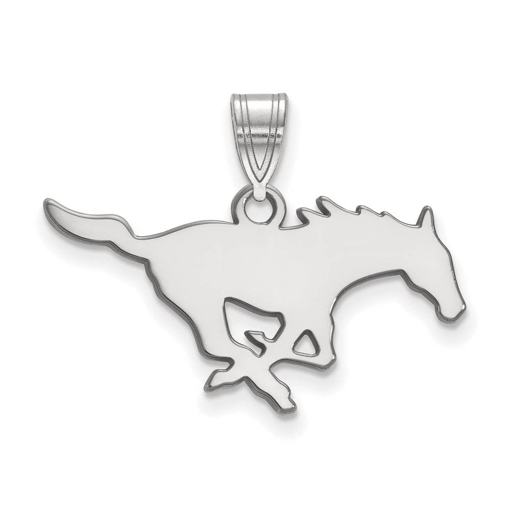 Sterling Silver Southern Methodist U. Medium Pendant, Item P15083 by The Black Bow Jewelry Co.