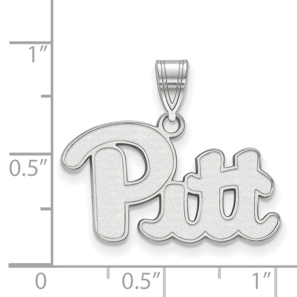 Alternate view of the Sterling Silver U. of Pittsburgh Medium &#39;Pitt&#39; Pendant by The Black Bow Jewelry Co.