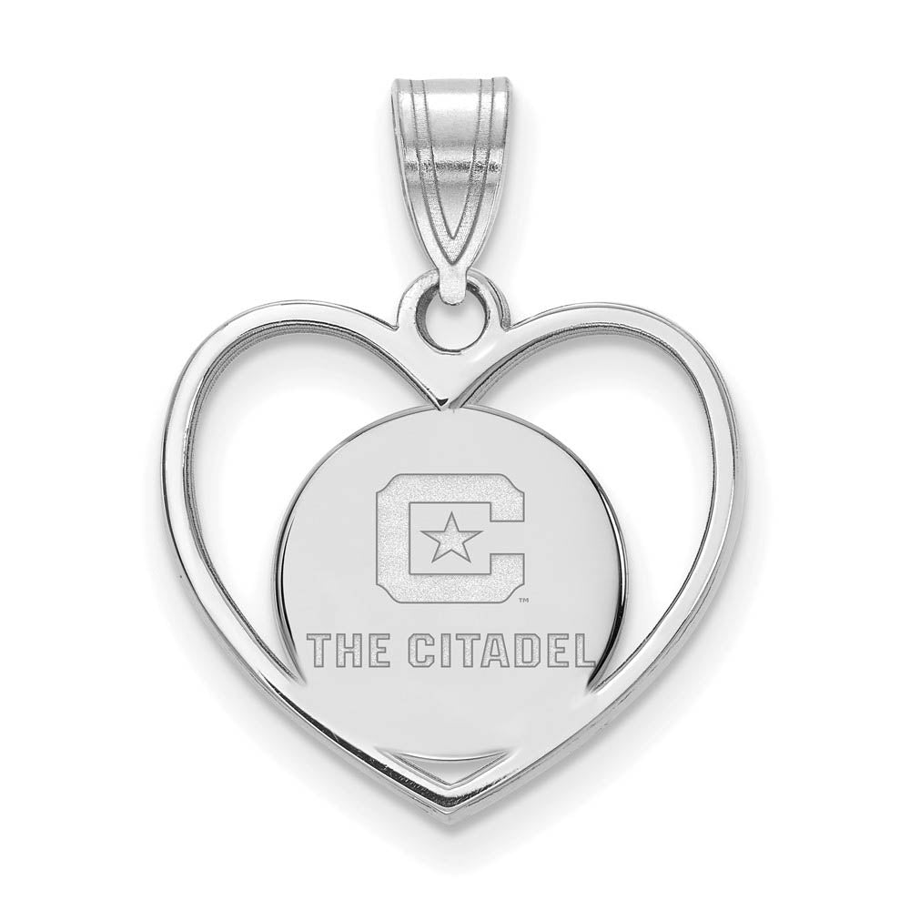 Sterling Silver Rhodium Plated The Citadel Heart Pendant, Item P15150 by The Black Bow Jewelry Co.