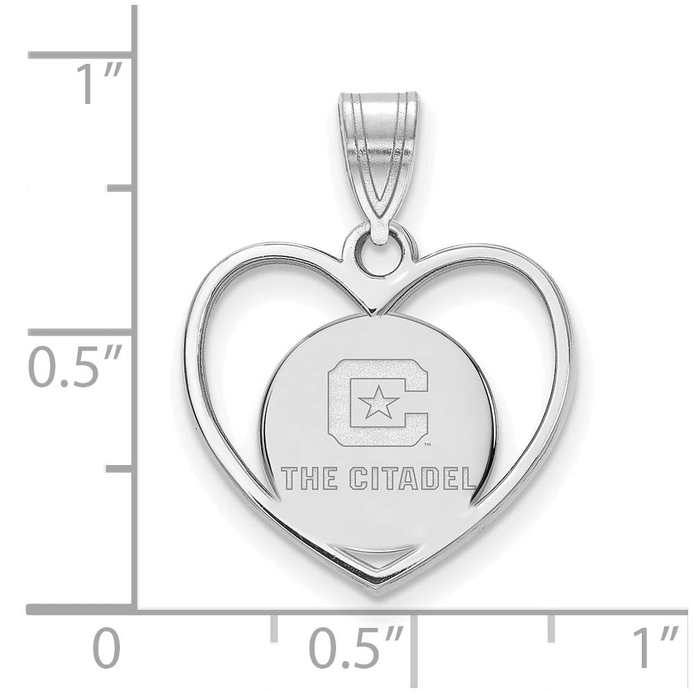 Alternate view of the Sterling Silver Rhodium Plated The Citadel Heart Pendant by The Black Bow Jewelry Co.
