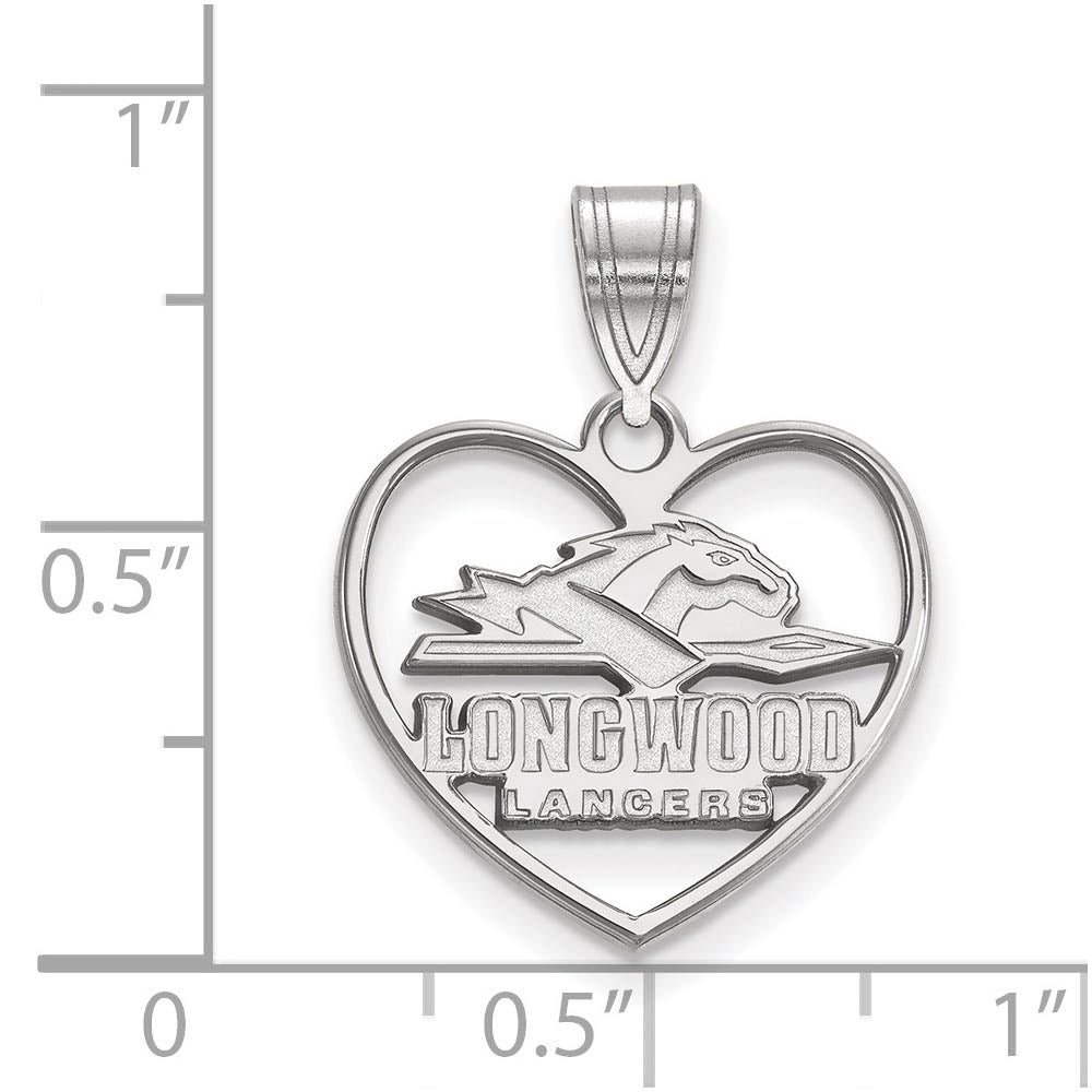 Alternate view of the Sterling Silver Longwood U Heart Pendant by The Black Bow Jewelry Co.