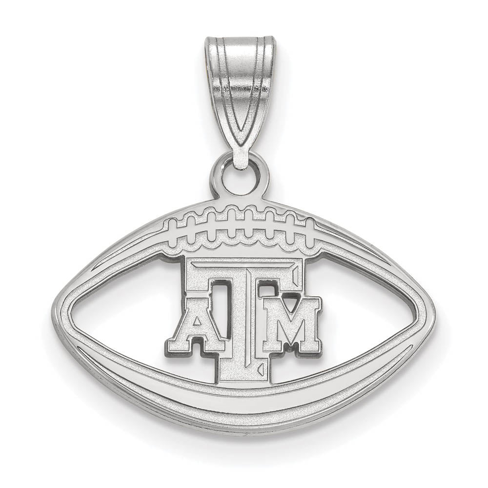 Sterling Silver Texas A&M U. Football Pendant, Item P15158 by The Black Bow Jewelry Co.