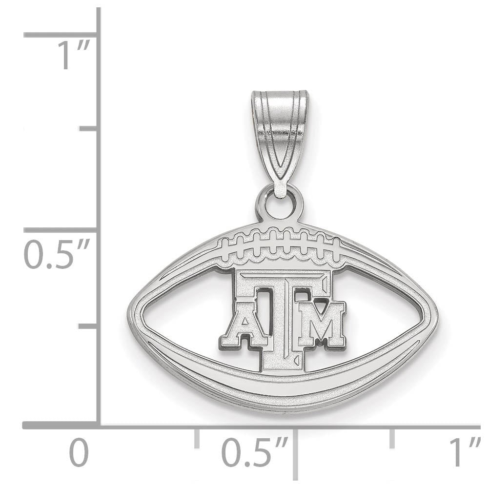 Alternate view of the Sterling Silver Texas A&M U. Football Pendant by The Black Bow Jewelry Co.