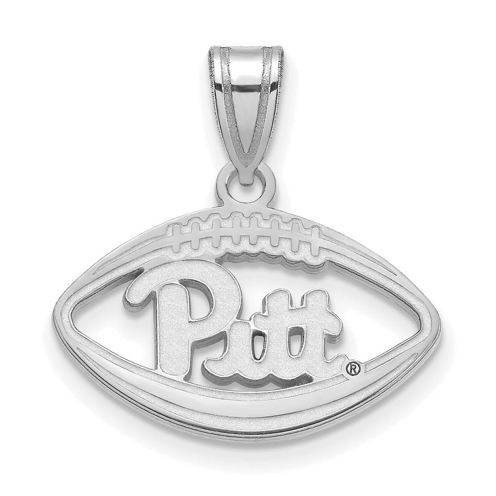 Sterling Silver U. of Pittsburgh Football Pendant, Item P15161 by The Black Bow Jewelry Co.