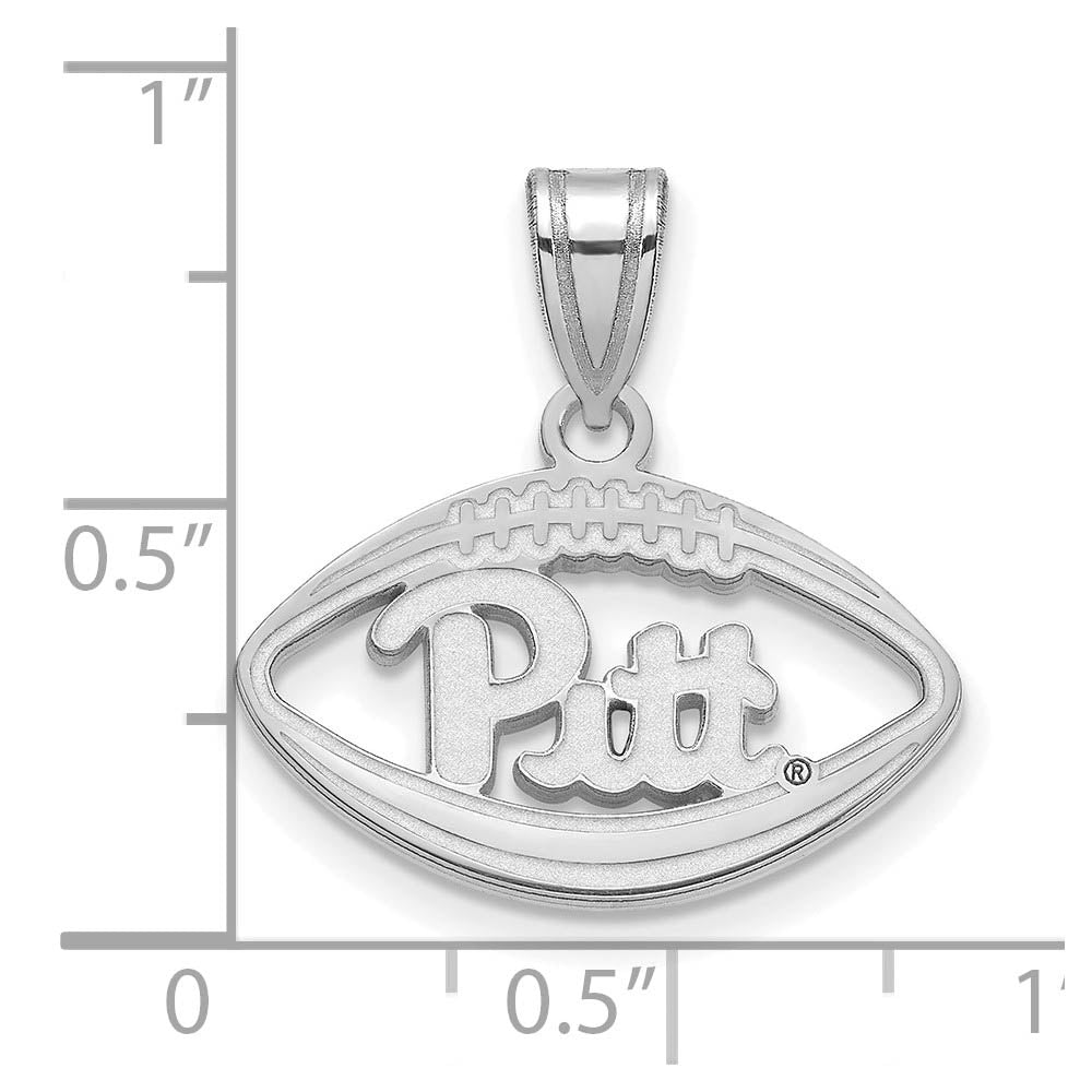 Alternate view of the Sterling Silver U. of Pittsburgh Football Pendant by The Black Bow Jewelry Co.