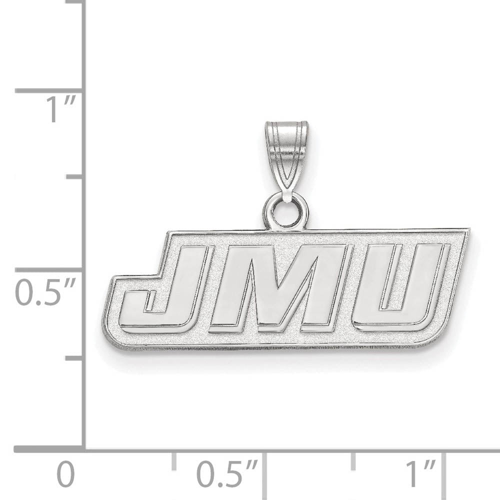 Alternate view of the Sterling Silver James Madison U Small Pendant by The Black Bow Jewelry Co.