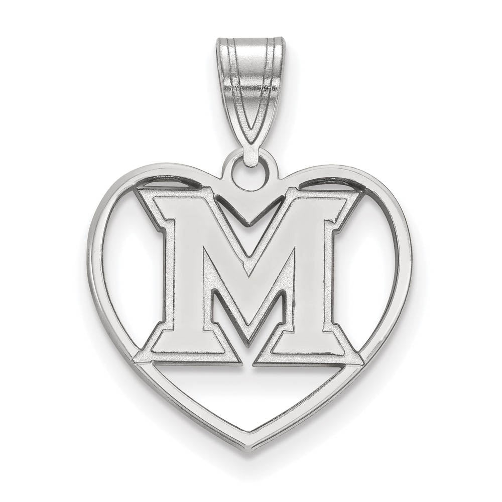 Sterling Silver Miami U Heart Pendant, Item P15171 by The Black Bow Jewelry Co.