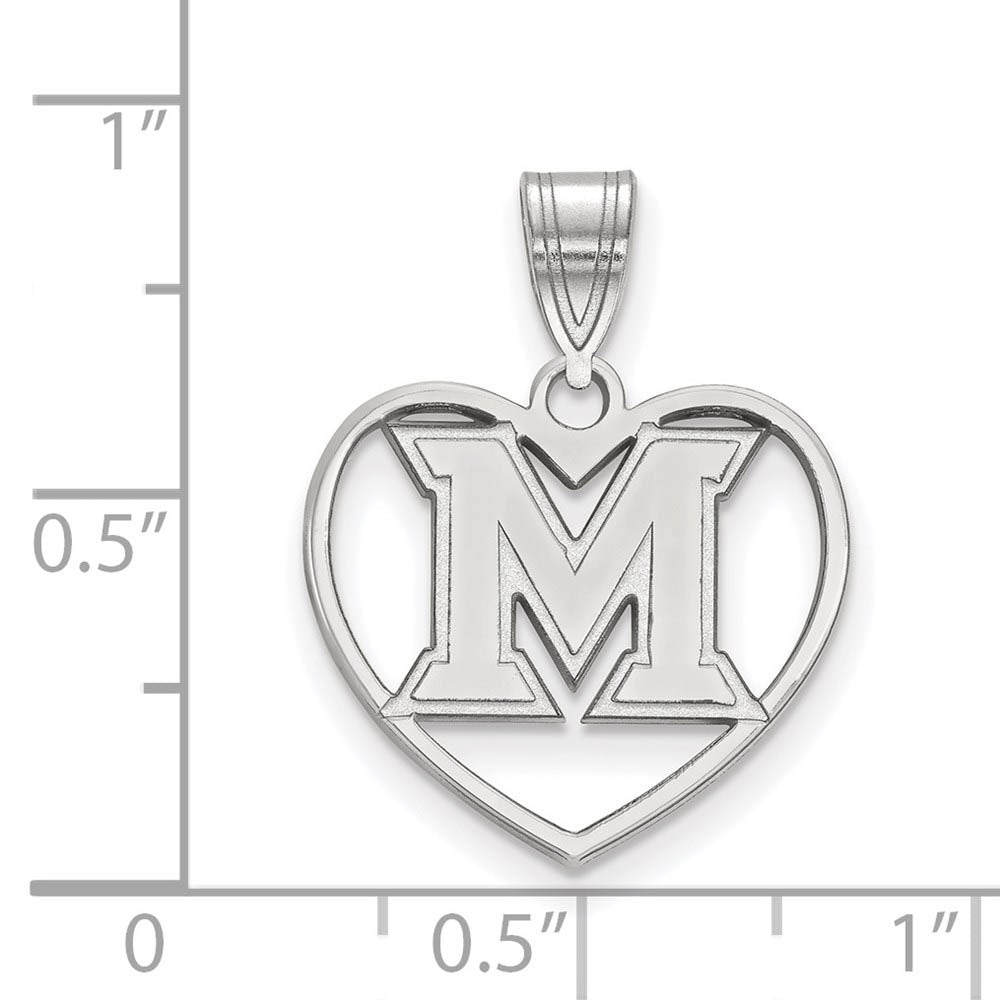 Alternate view of the Sterling Silver Miami U Heart Pendant by The Black Bow Jewelry Co.