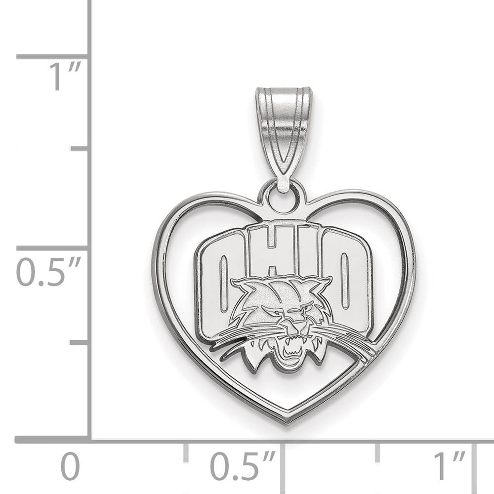 Alternate view of the Sterling Silver Ohio U. Heart Pendant by The Black Bow Jewelry Co.