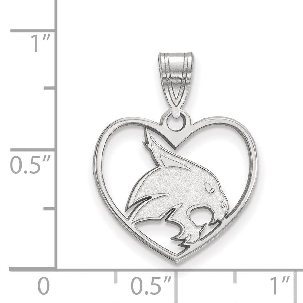 Alternate view of the Sterling Silver Texas State Heart Pendant by The Black Bow Jewelry Co.