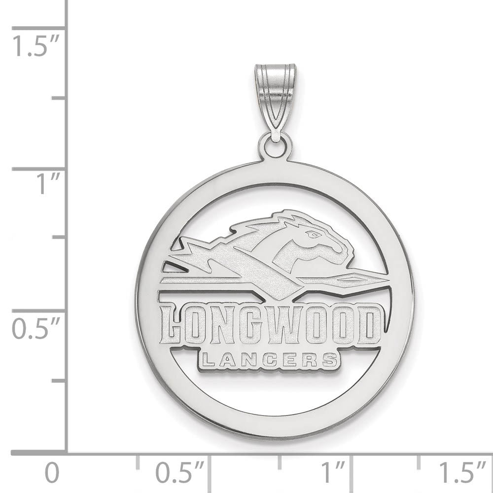 Alternate view of the Sterling Silver Longwood U XL Circle Pendant by The Black Bow Jewelry Co.