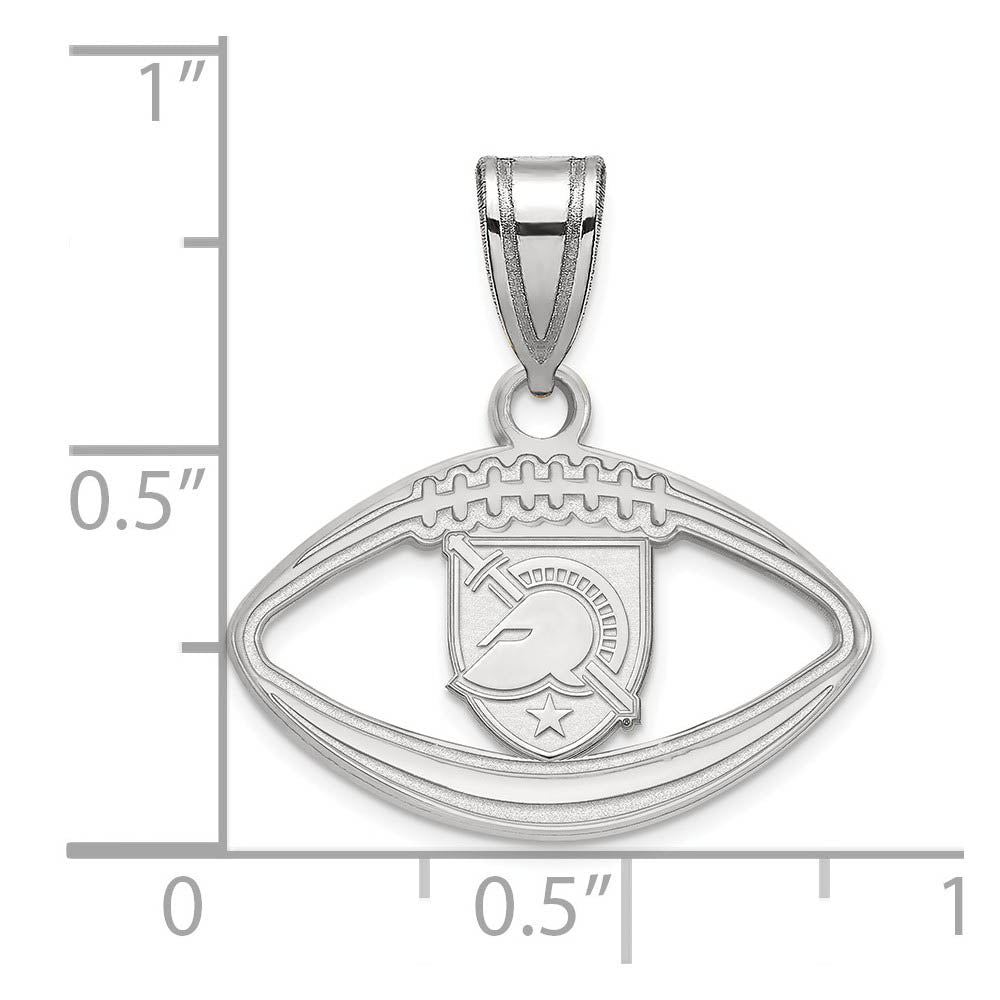 Alternate view of the Sterling Silver Military Academy Football Pendant by The Black Bow Jewelry Co.