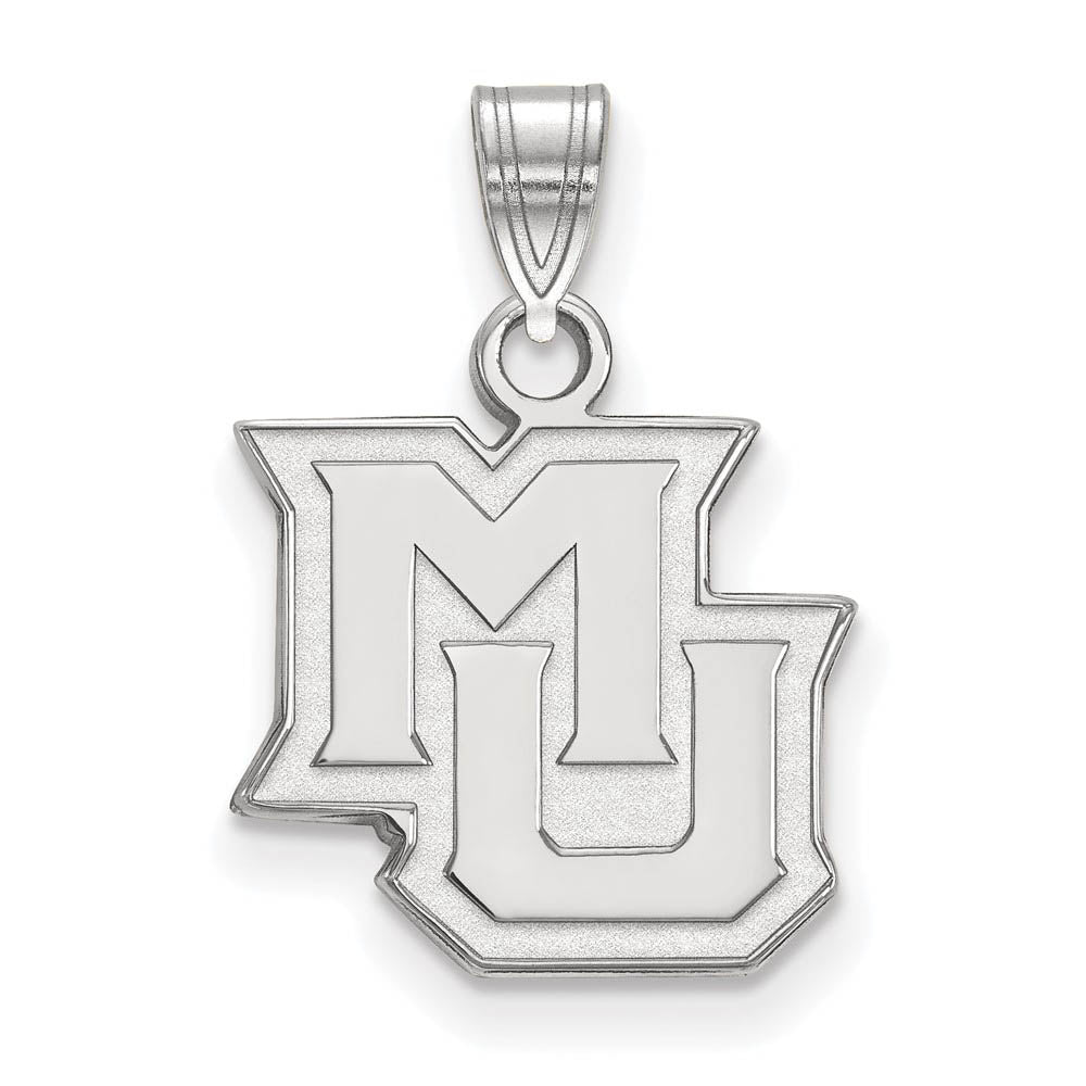 Sterling Silver Marquette U Small 'MU' Pendant, Item P15203 by The Black Bow Jewelry Co.