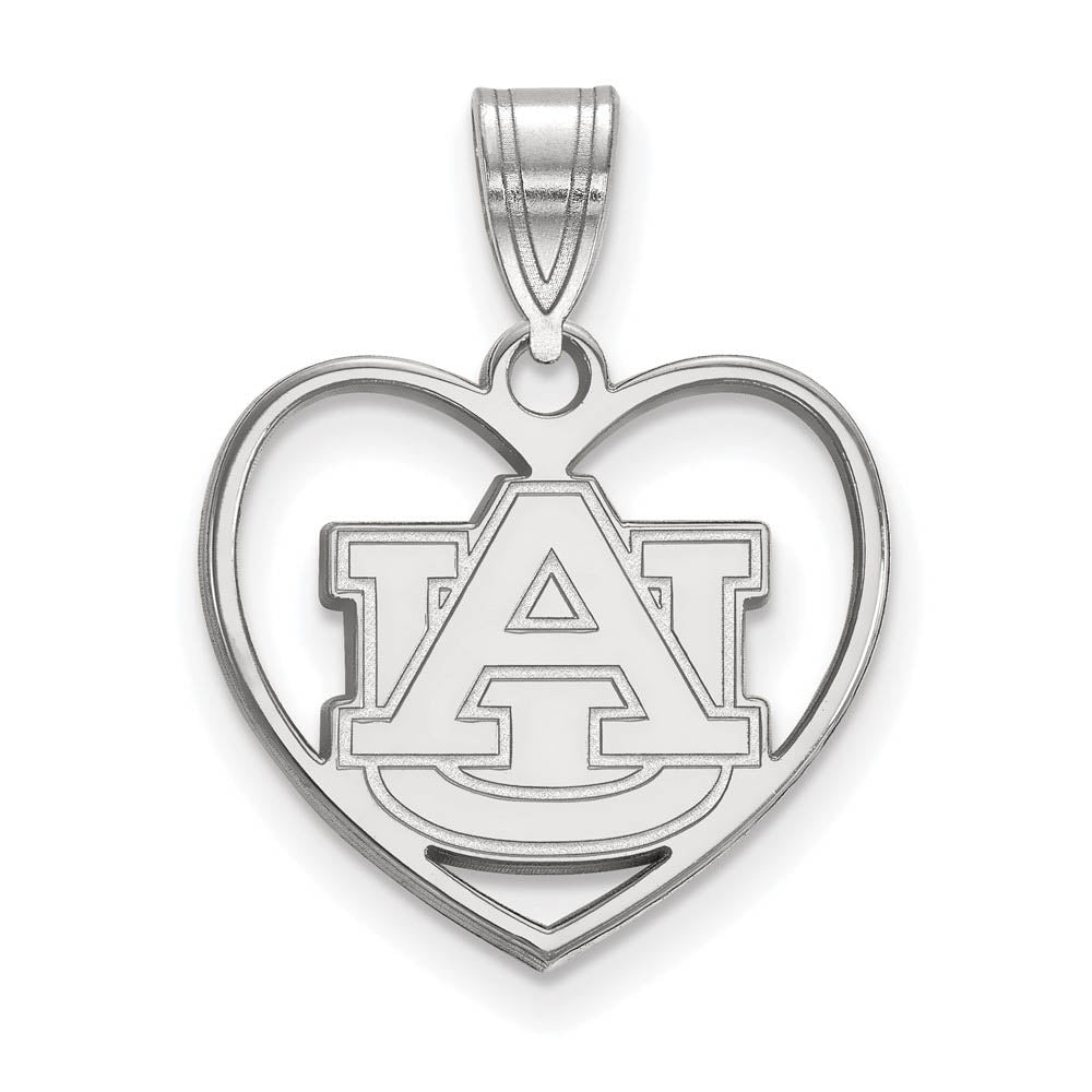 Sterling Silver Auburn U Heart Pendant, Item P15222 by The Black Bow Jewelry Co.