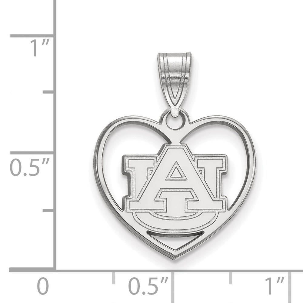 Alternate view of the Sterling Silver Auburn U Heart Pendant by The Black Bow Jewelry Co.