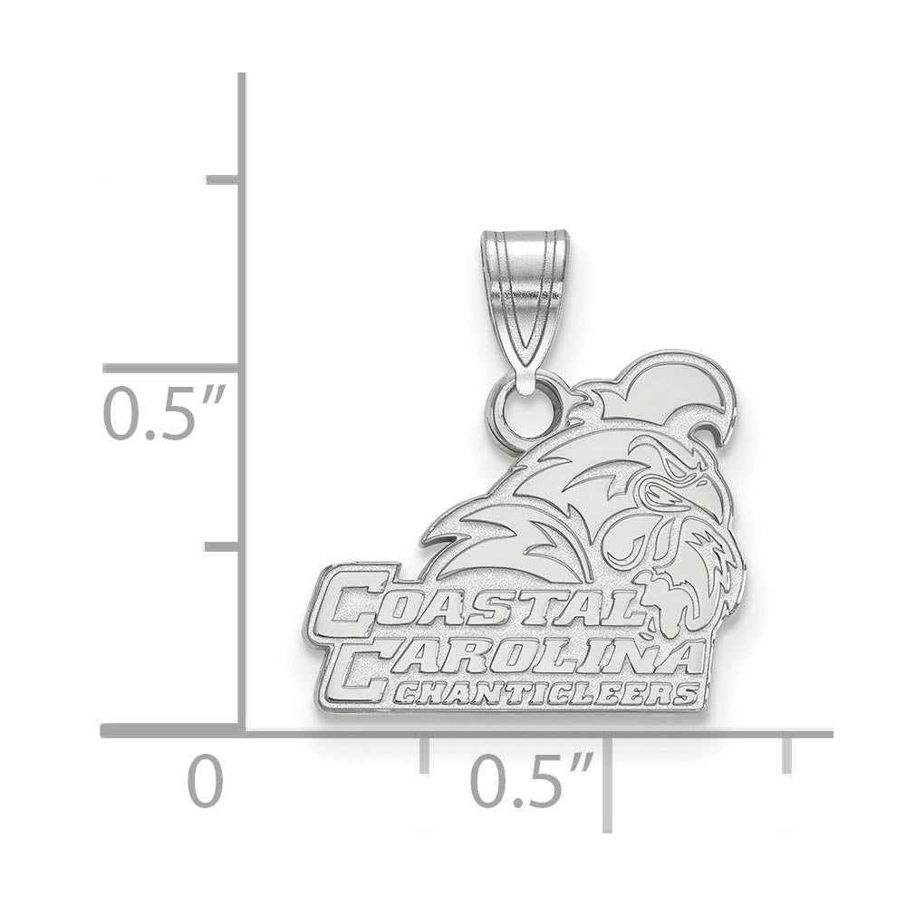 Alternate view of the Sterling Silver Coastal Carolina U Small Pendant by The Black Bow Jewelry Co.