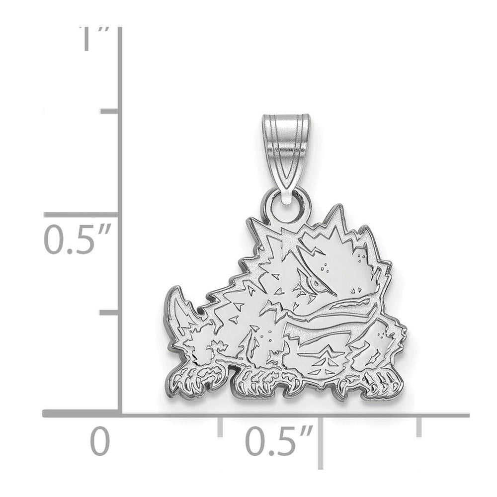 Alternate view of the Sterling Silver Texas Christian U. Small Mascot Pendant by The Black Bow Jewelry Co.