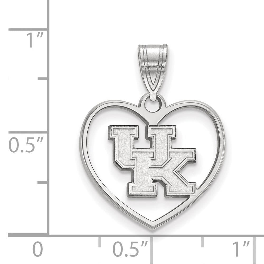 Alternate view of the Sterling Silver U. of Kentucky 'UK' Heart Pendant by The Black Bow Jewelry Co.