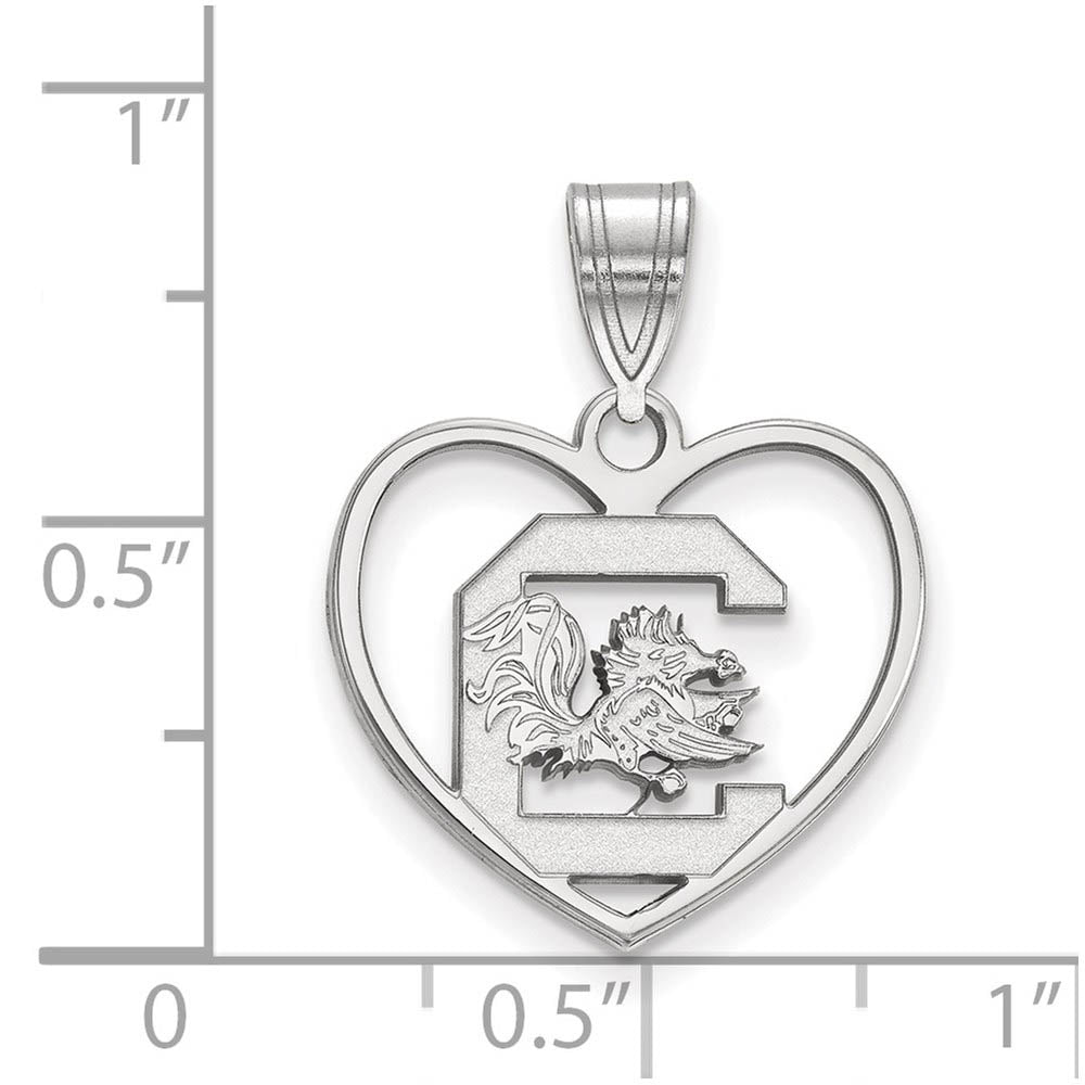 Alternate view of the Sterling Silver South Carolina Heart Logo Pendant by The Black Bow Jewelry Co.