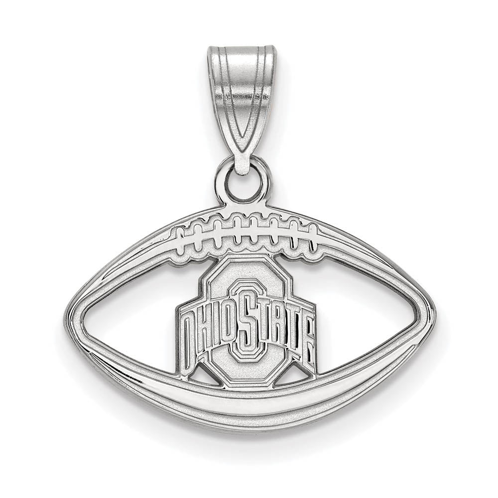 Sterling Silver Ohio State Football Pendant, Item P15260 by The Black Bow Jewelry Co.