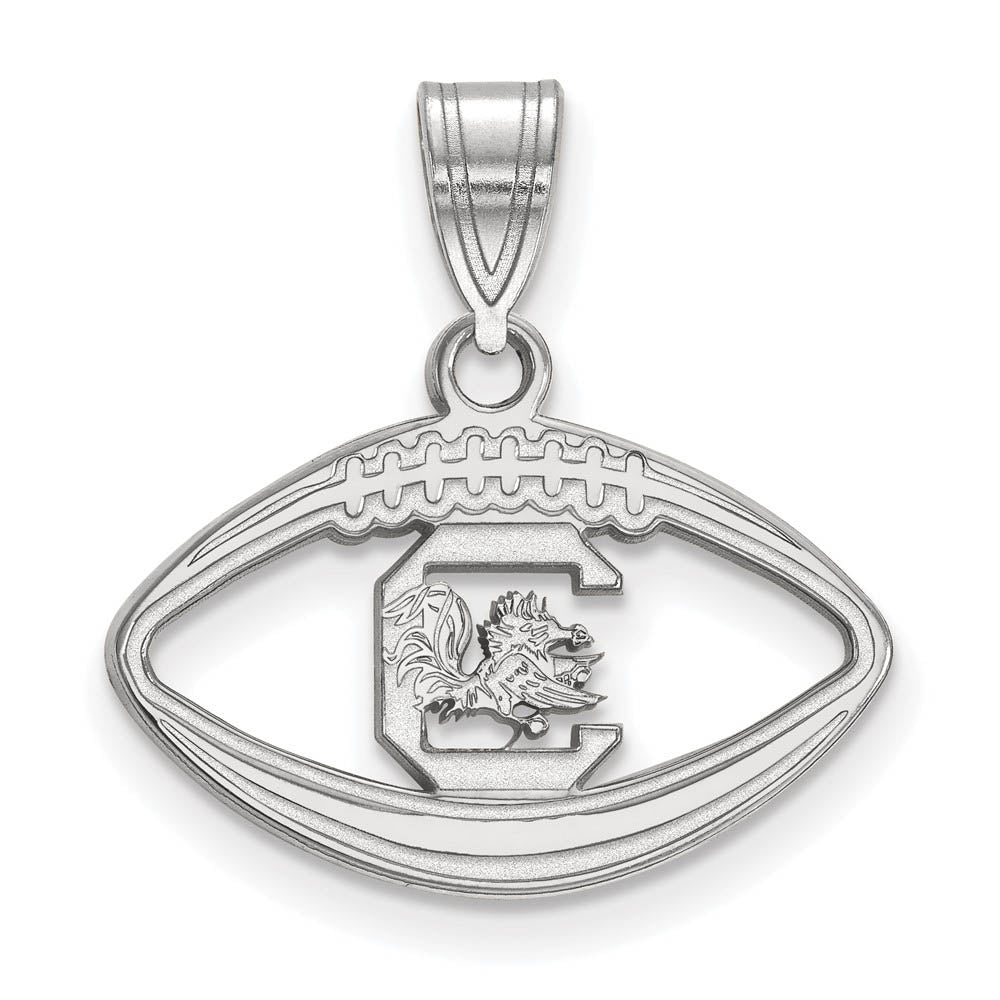 Sterling Silver South Carolina Football Logo Pendant, Item P15268 by The Black Bow Jewelry Co.
