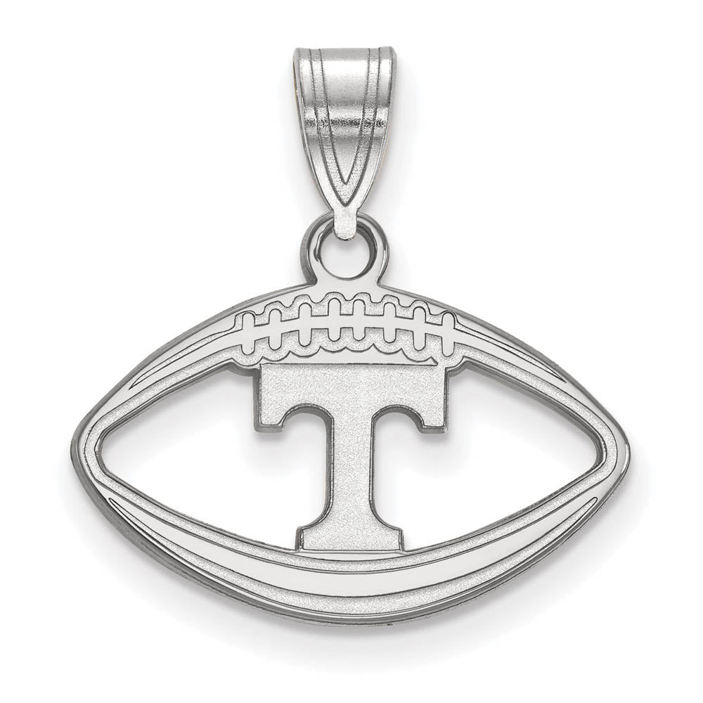 Sterling Silver U. of Tennessee 'T' Football Pendant, Item P15269 by The Black Bow Jewelry Co.