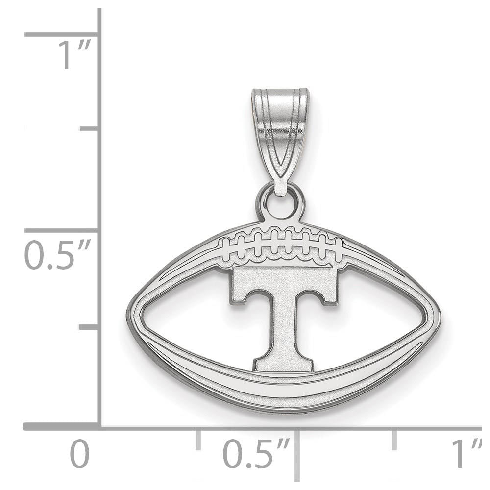 Alternate view of the Sterling Silver U. of Tennessee 'T' Football Pendant by The Black Bow Jewelry Co.